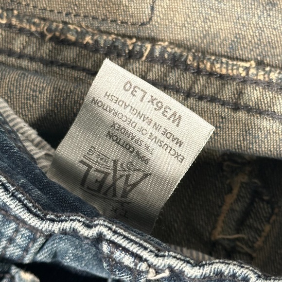 TK Axel Jeans Mens 36x30 (Fits 36x29) Straight Leg Denim Dark Wash Casual Blue - Picture 4 of 10